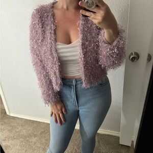 Lavender Fringe Cardigan